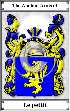 Le pettit Family Crest Download (JPG)  Book Plated - 150 DPI